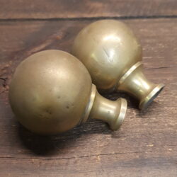 Antique Pair of 2 No: Cast Brass Patented Bed Knob Finial