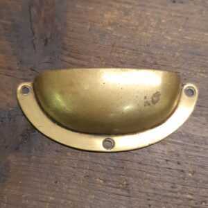 Antique Map Cast Brass Drawer Pull Handle 