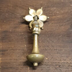 Early Antique Small Brass Flower Drop Handle
