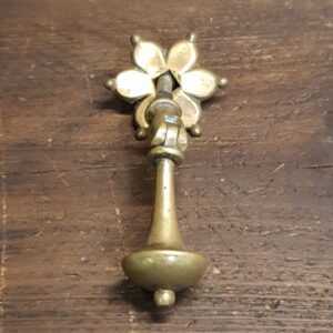 Early Antique Small Brass Flower Drop Handle