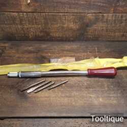 Vintage Stanley No: 131B Pump Action Screwdriver with 4 Bits - Good Condition
