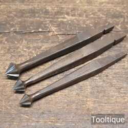 3 No: Vintage Various Sized Countersinking Brace Bits - Good Condition
