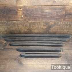 Vintage set 5 No: Coopers Black Oak Folding Measuring Sticks -Tipped Steel Plates