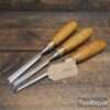 3 No: Vintage Marples M373 (Sheffield) Bevel Edged Chisels 3/8” + ½” + 5/8”