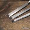 3 No: Vintage Marples M373 (Sheffield) Bevel Edged Chisels 3/8” + ½” + 5/8”