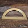 Antique Brass Protractor Bevelled Edge Markings - Good Condition