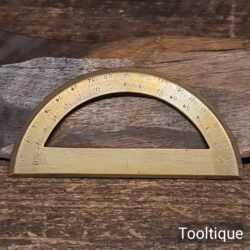 Antique Brass Protractor Bevelled Edge Markings - Good Condition