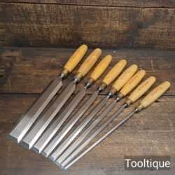 Vintage Set 8 No: Robert Sorby Bevel Edge Paring Chisels - Refined Ready To Use