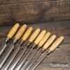 Vintage Set 8 No: Robert Sorby Bevel Edge Paring Chisels - Refined Ready To Use