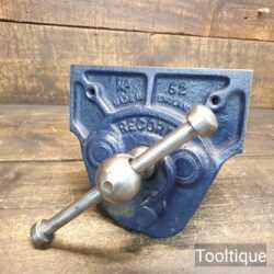 Vintage Record No: 52 Quick-Release Carpenters Bench Vice 7” Jaws Refurbished