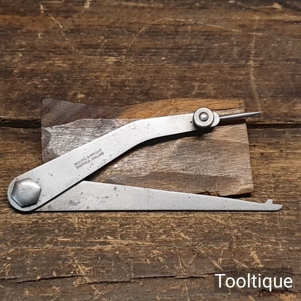 Vintage Moore & Wright Dog Leg Silver Steel Callipers - Good Condition
