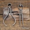 2 No: Pairs of Vintage Quality Spring Loaded 3 ½” External Calliper & Dividers
