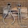 2 No: Pairs of Vintage Quality Spring Loaded 3 ½” External Calliper & Dividers