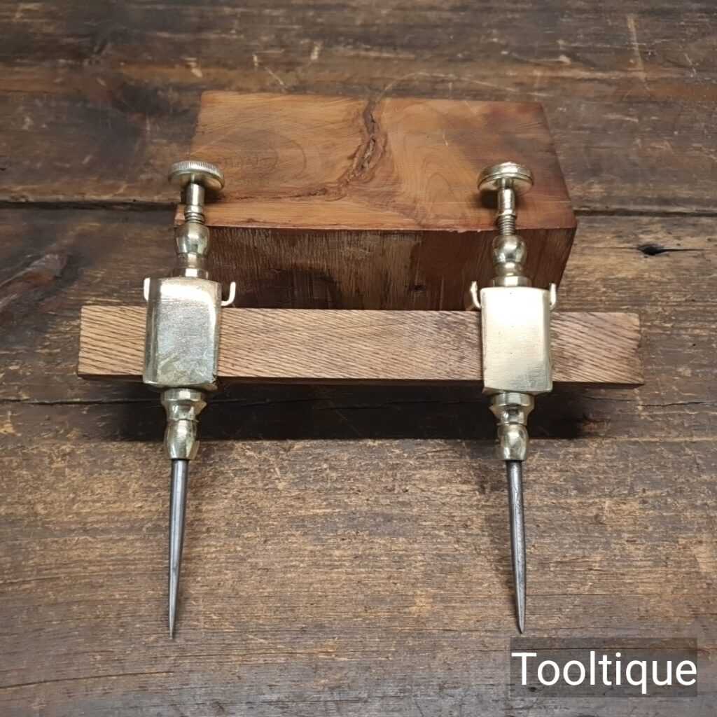 Vintage 6” Pair Brass Trammel Points - Refurbished Ready To Use