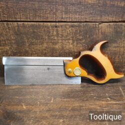 T30344 - Vintage 8” Superior Warranted 15 Tpi steel back dovetail saw with a Beechwood handle fully refurbished ready for use and in good used condition. Probably by Roberts & Lee