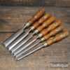 Vintage Set 6 No: Marples Shamrock Bevel Edged Chisels - Refurbished For Use