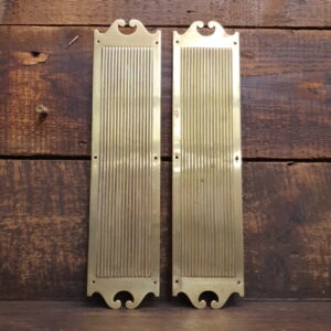 Pair of Antique Brass Finger Plates/ Push Door Plates