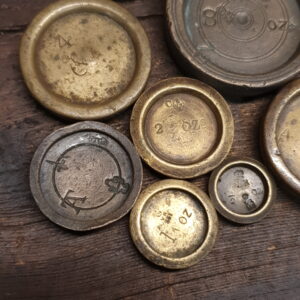 Selection Of Antique Brass Graduated Scale Weights