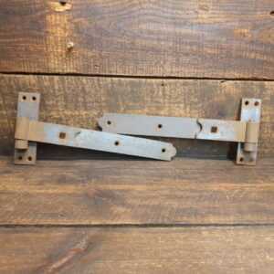 Pair of Antique Steel Hook and Band Cranked Lift Off Hinges