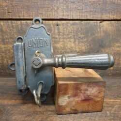 Rare Vintage Union Georgian Victorian Architectural Cast Metal Door Lock