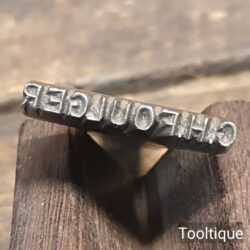 Vintage Craftsman’s Cast Steel Name Stamp C.H Foulger - Good Condition