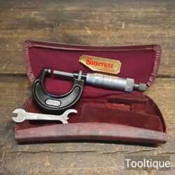 Crisp Vintage Starrett USA 1” Imperial Micrometer No: 436 Original Case