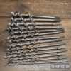 T30494 – 13 No: Vintage carpenters brace bits refurbished and sharpened ready for use and in good used condition.