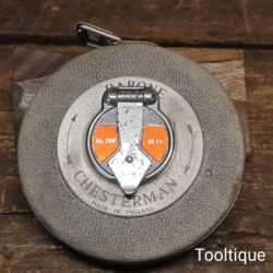Vintage 50ft Chesterman No: 70W Imperial Steel Tape Measure - Good Condition