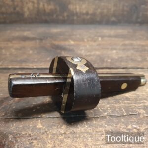 Vintage Rosewood & Brass Mortice Gauge with Screw Adjustment - Refurbished