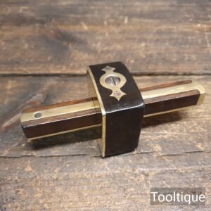 Vintage Rosewood Brass Mortice Gauge Screw Adjustment - Refurbished