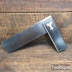 Antique Ebony & Brass 7 ½” Carpenters Square - Refurbished Ready To Use