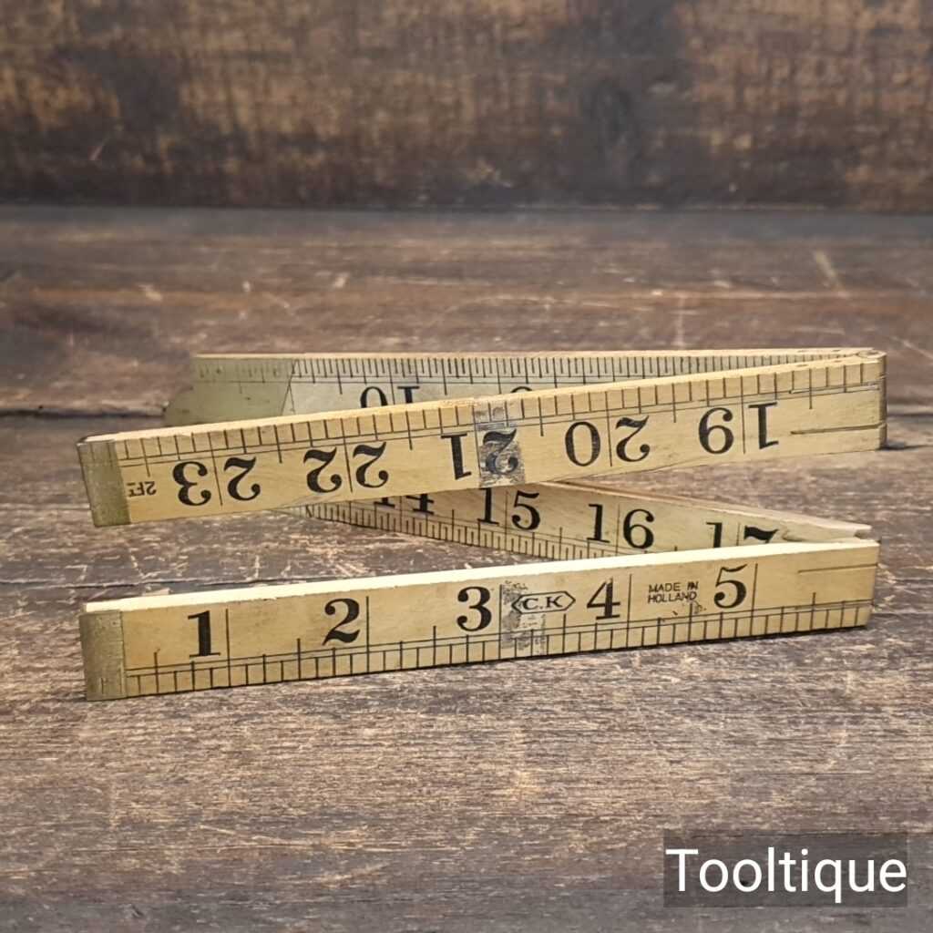 Vintage CK Holland 2ft Boxwood & Brass Folding Square - Lightly Used