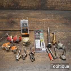 Variety of Mixed Makers Electric Router & Forstner Bits - Good Condition