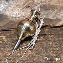 Vintage 2.5” 4-Ounce Steel Tipped Brass Plumb Bob - Refurbished