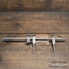 Vintage Pair Fine Adjustment 4” Steel Trammel Points on 12” Steel Grooved Rod