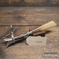 Antique Kitchenalia Nickel Coated Lamb Bone Holder with Horn Handle