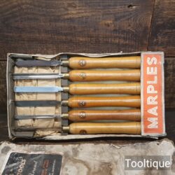Vintage Marples and Sons Shamrock Set of 6 No: Woodturning Chisels