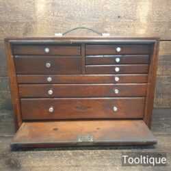 Vintage Neslein Engineers 8 Draw Wooden Toolbox - Good Condition