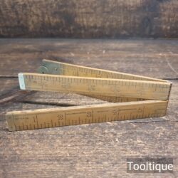 Vintage I.D Smallwood 2ft Boxwood Brass Folding Rule No: 54 ½ - Good Condition