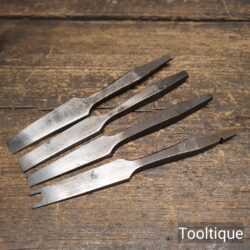 Vintage Selection 4 No: Flat End Screwdriver Brace Bits - Refurbished To Use