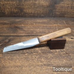 Vintage Leatherworkers Craft Knife with Beechwood Handle - Sharpened