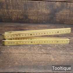 Vintage Rabone Chesterman No: 1377 Metric Boxwood & Brass Fourfold Rule