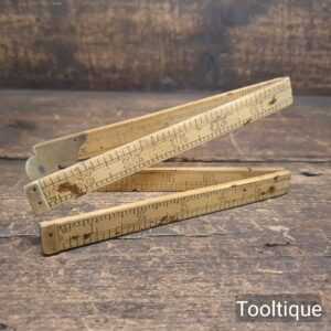 Vintage Rabone No: 2550 Boxwood Brass 24” Folding Rule Calibrated Edge