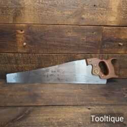 Vintage J. Tyzack 22” Crosscut Panel Saw Walnut Handle 9 TPI - Sharpened