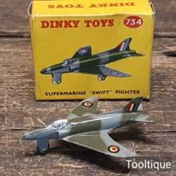 Vintage Boxed Dinky Toy No: 734 Supermarine Swift Fighter Jet - Good Condition