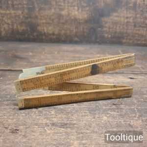 Vintage John Rabone No: 2547 Box & Brass Imperial Folding Rule - Good/Fair Condition