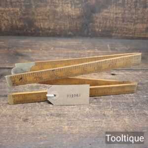 Vintage John Rabone No: 1380 Boxwood Brass Imperial Folding Rule - Fair Condition