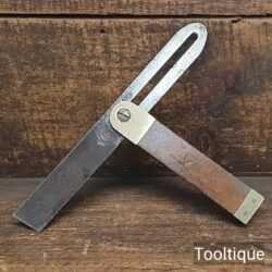 Vintage Beechwood Brass Carpenters 9” Sliding Bevel - Good/Fair Condition