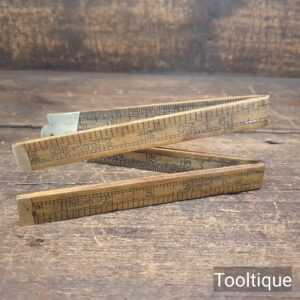 Vintage 24” Boxwood Brass Folding Rule - Good/Fair Condition