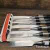 Vintage Set 6 No: Stanley No: 5001 Bevelled Edge Chisels - Fully Refurbished